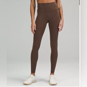 Lululemon Wunder Train High-Rise Tight Leggings Java Brown 25" Inseam Size 12